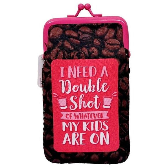 Womens Cigarette Case for 100s Shorts Soft Double Shot Coffee Twist Clasp Kids - Picture 2 of 3